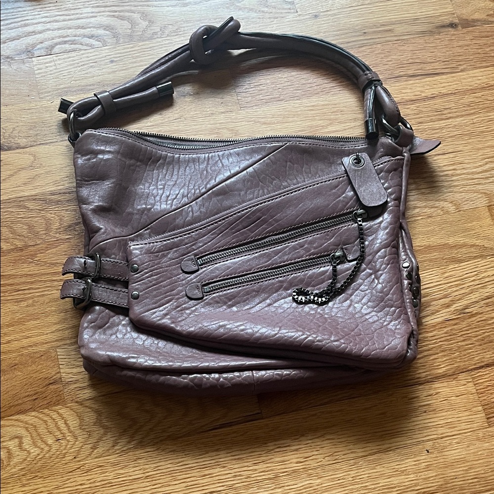 Elegant Dusty Purple Leather Shoulder Bag